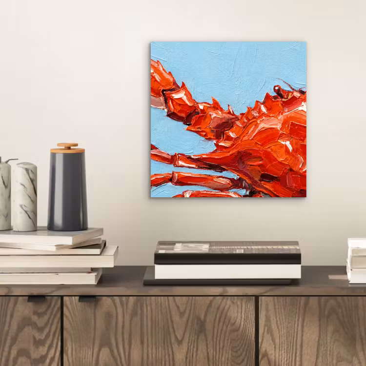 Aluminium schilderij - Krab - Zee - Dieren - Abstract - Rood — 2