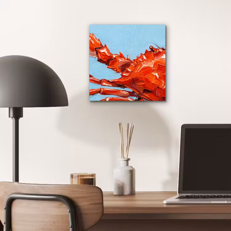 Aluminium schilderij - Krab - Zee - Dieren - Abstract - Rood — 6