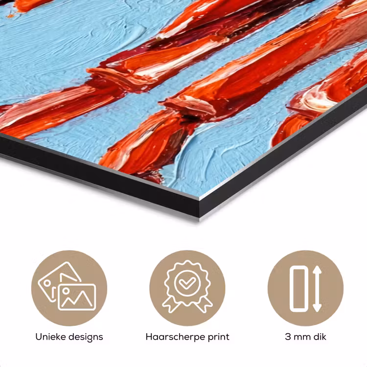 Aluminium schilderij - Krab - Zee - Dieren - Abstract - Rood — 7