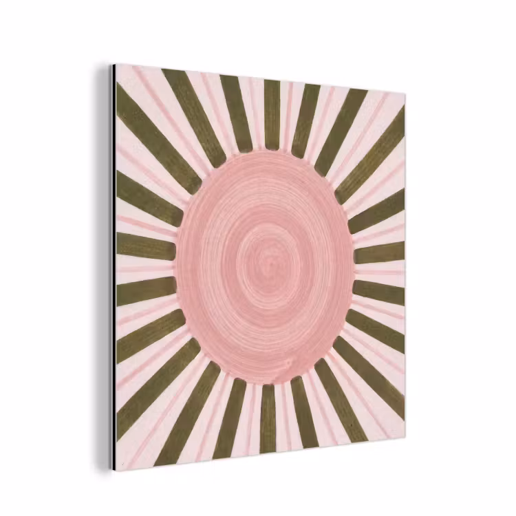 Aluminium schilderij - Patroon - Cirkel - Stralen - Abstract - Roze — 1