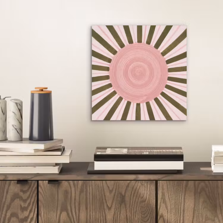 Aluminium schilderij - Patroon - Cirkel - Stralen - Abstract - Roze — 2