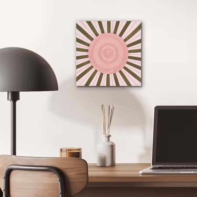 Aluminium schilderij - Patroon - Cirkel - Stralen - Abstract - Roze — 6
