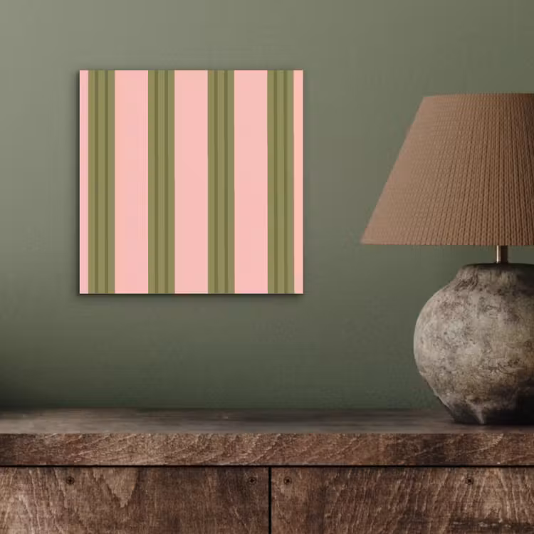 Aluminium schilderij - Patroon - Strepen - Abstract - Roze - Groen — 3