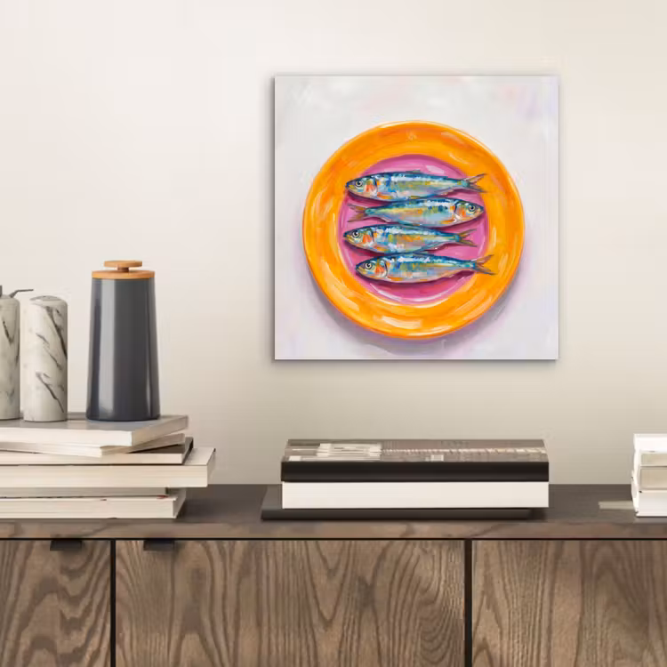Aluminium schilderij - Vis - Vier - Eten - Modern - Kleurrijk — 2