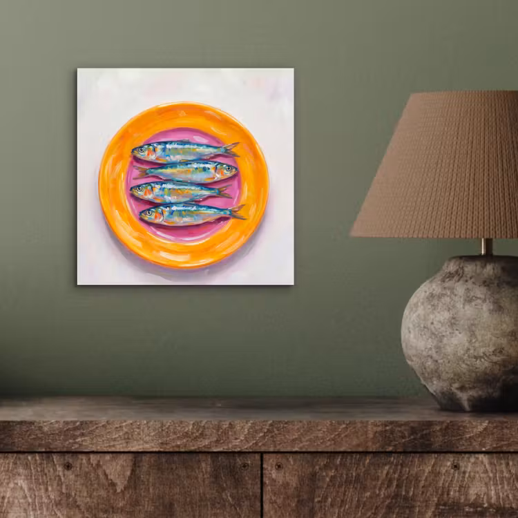 Aluminium schilderij - Vis - Vier - Eten - Modern - Kleurrijk — 3