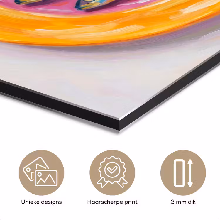 Aluminium schilderij - Vis - Vier - Eten - Modern - Kleurrijk — 7