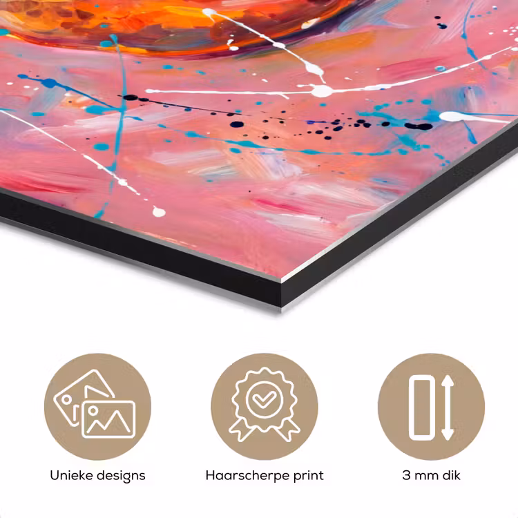 Aluminium schilderij - Zeeleven - Kreeft - Spatters - Abstract - Roze — 7