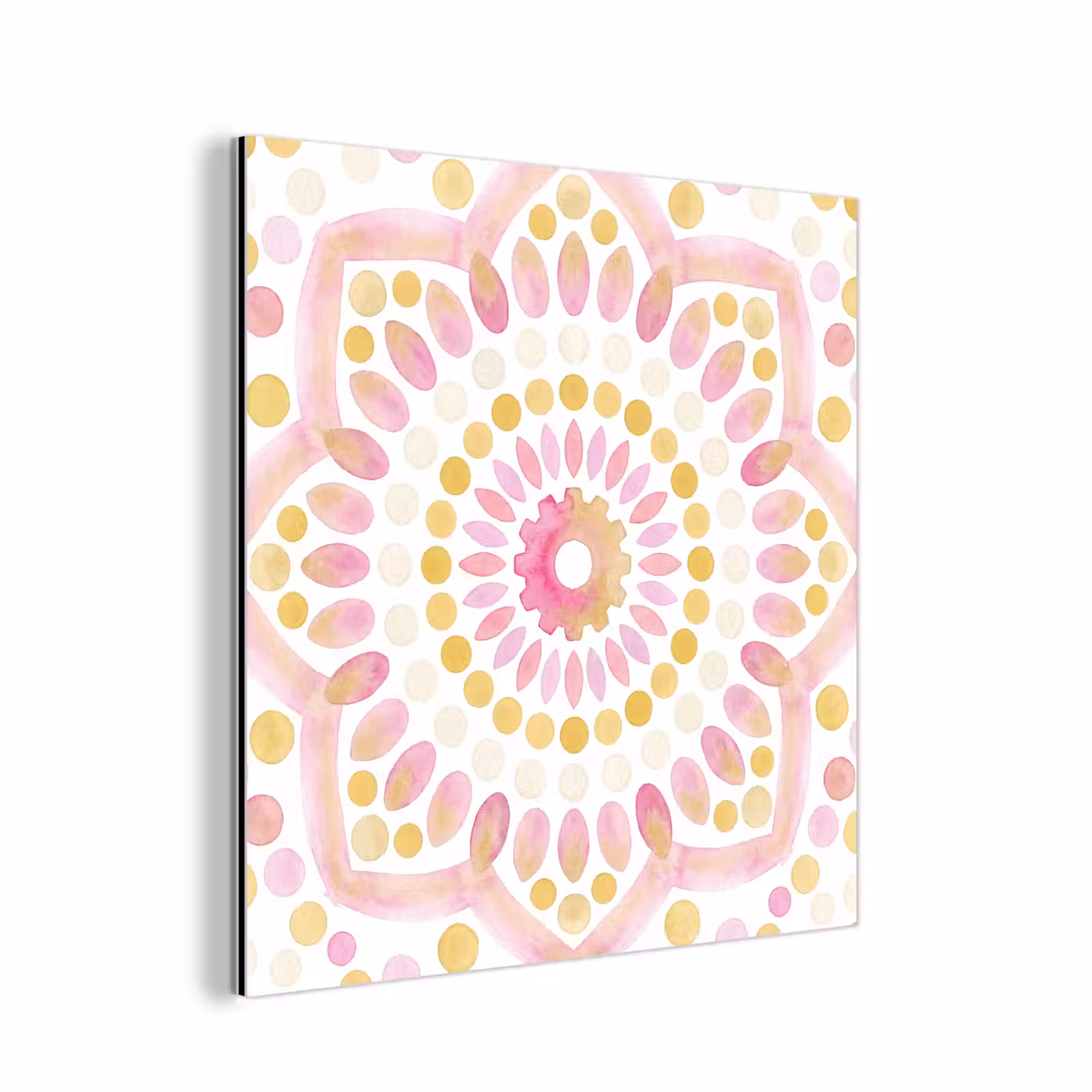 Aluminium schilderij - Abstract - Mandala - Kunst - Modern - Roze — 1
