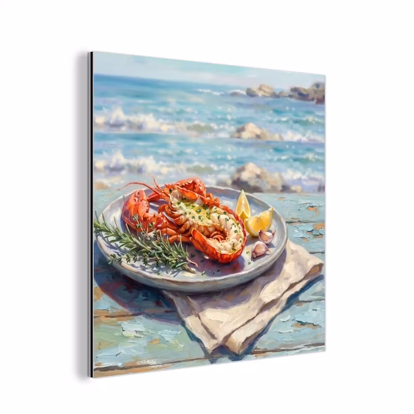 Aluminium schilderij - Eten - Zee - Kust - Modern - Blauw — 1