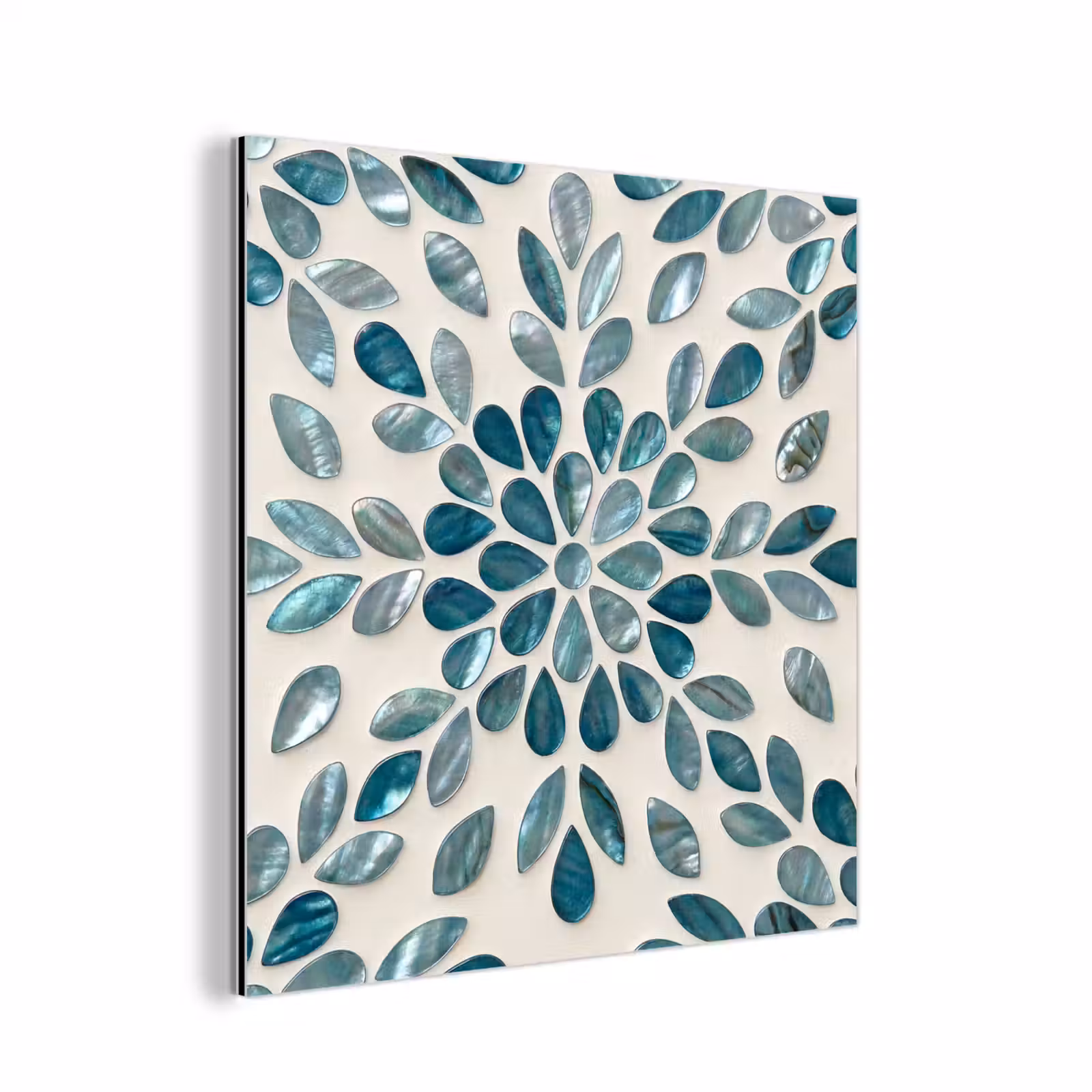 Aluminium schilderij - Patroon - Bladeren - Abstract - Modern - Turquoise — 1