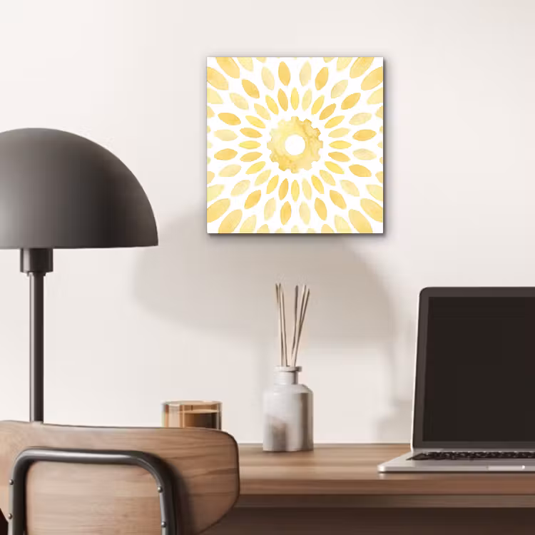 Aluminium schilderij - Abstract - Geometrisch - Stralend - Geel — 6