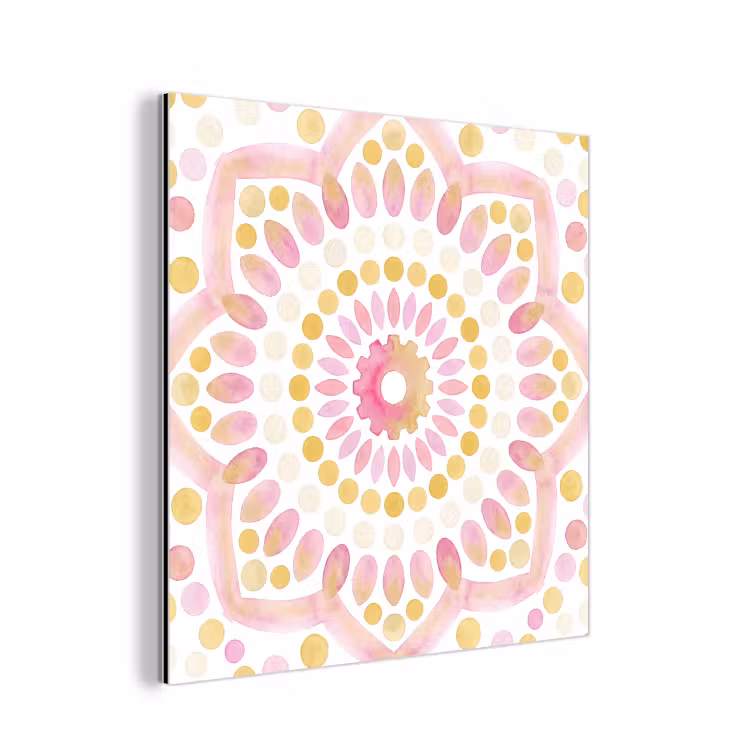 Aluminium schilderij - Abstract - Mandala - Kunst - Modern - Roze — 1