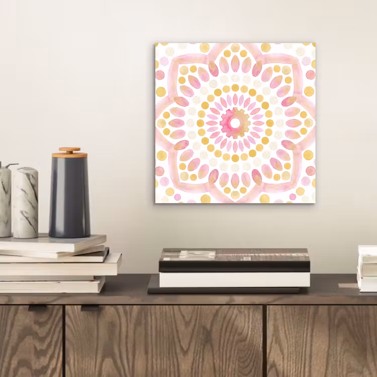 Aluminium schilderij - Abstract - Mandala - Kunst - Modern - Roze — 2