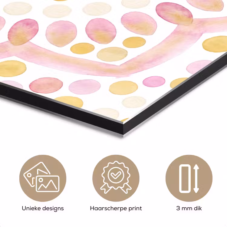 Aluminium schilderij - Abstract - Mandala - Kunst - Modern - Roze — 7