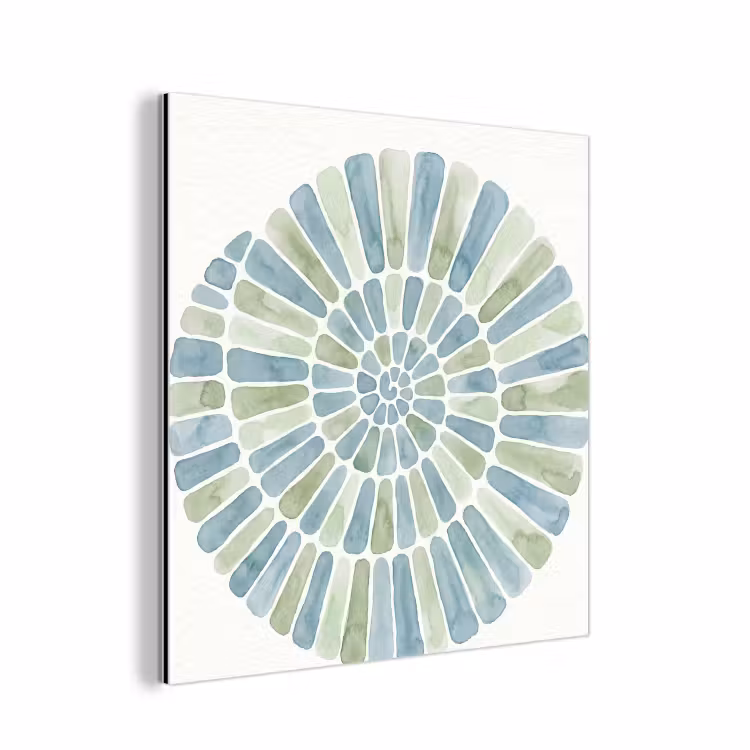 Aluminium schilderij - Abstract - Spiraal - Patroon - Modern - Blauw-Groen — 1
