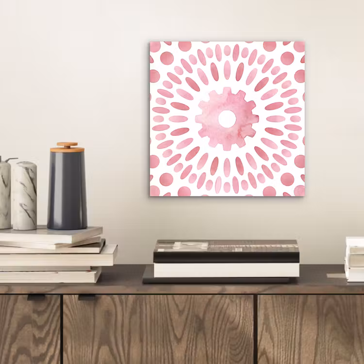 Aluminium schilderij - Abstract - Vormen - Patroon - Aquarel - Roze — 2