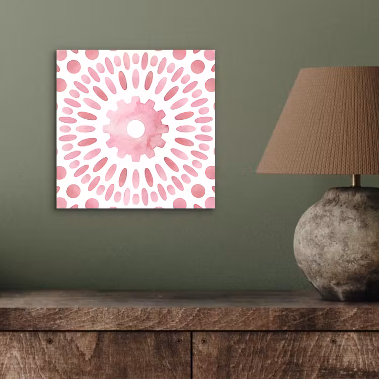 Aluminium schilderij - Abstract - Vormen - Patroon - Aquarel - Roze — 3