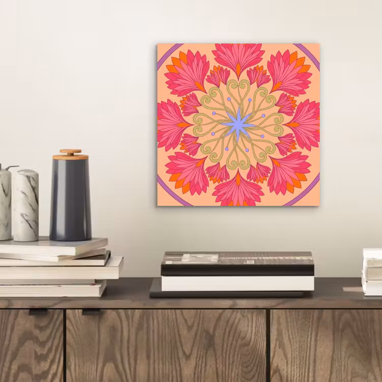 Aluminium schilderij - Bloemen - Patroon - Abstract - Roze - Decoratief — 2