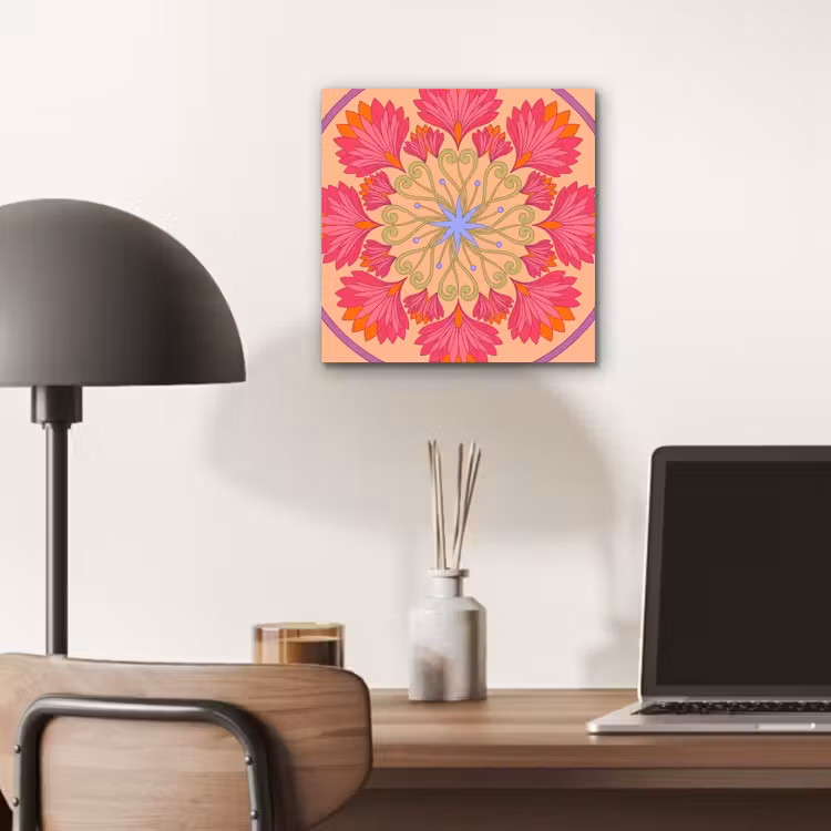 Aluminium schilderij - Bloemen - Patroon - Abstract - Roze - Decoratief — 6