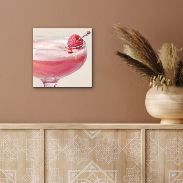 Aluminium schilderij - Cocktail - Framboos - Drank - Modern - Roze — 5