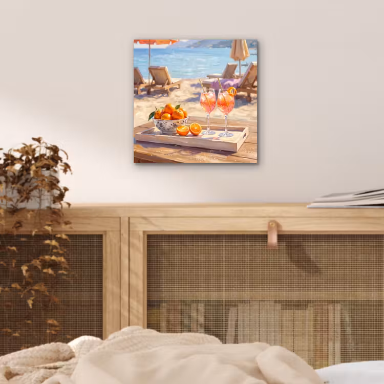 Aluminium schilderij - Drank - Glazen - Strand - Zomer - Oranje — 4