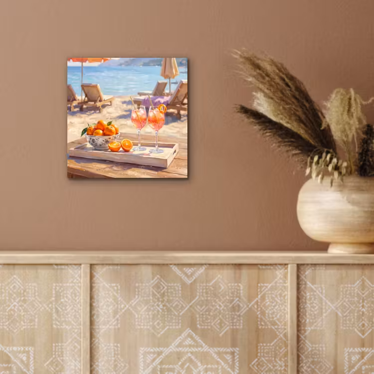 Aluminium schilderij - Drank - Glazen - Strand - Zomer - Oranje — 5