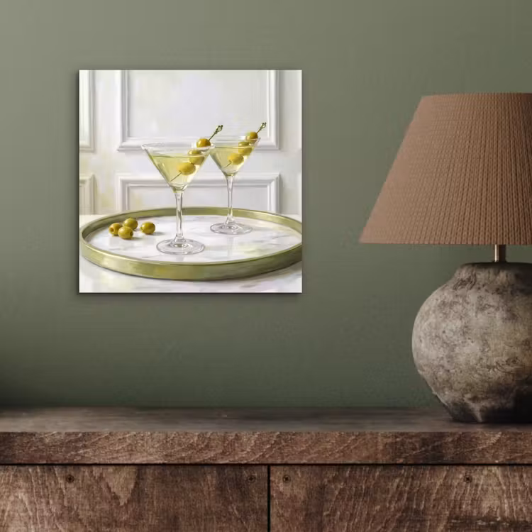 Aluminium schilderij - Drank - Martini - Olijven - Modern - Wit — 3