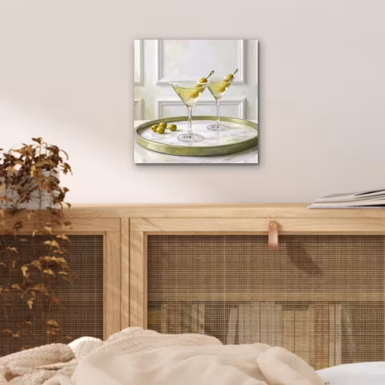Aluminium schilderij - Drank - Martini - Olijven - Modern - Wit — 4