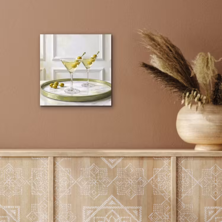 Aluminium schilderij - Drank - Martini - Olijven - Modern - Wit — 5