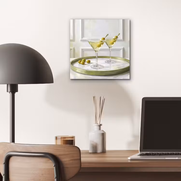 Aluminium schilderij - Drank - Martini - Olijven - Modern - Wit — 6