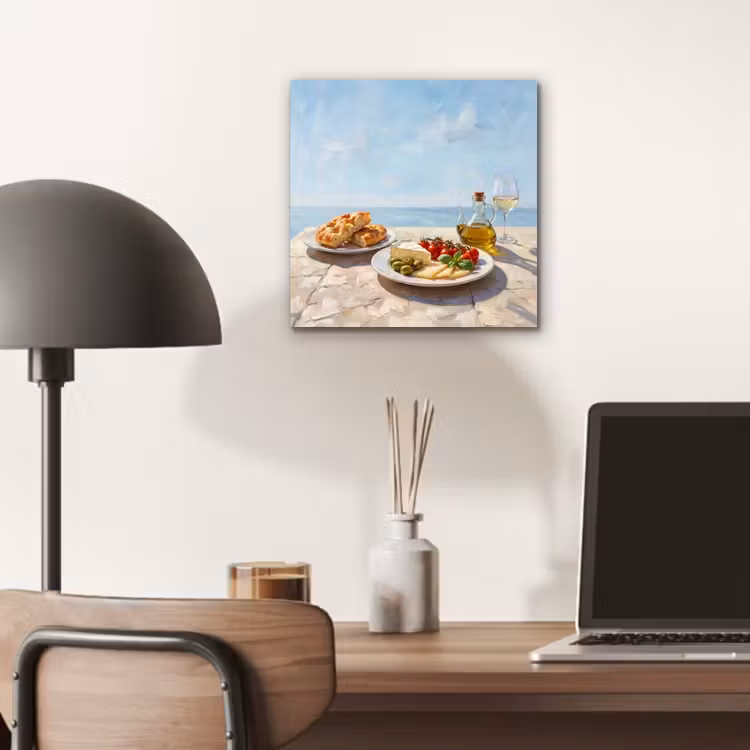 Aluminium schilderij - Eten - Middellandse Zee - Natuur - Geschilderd — 6