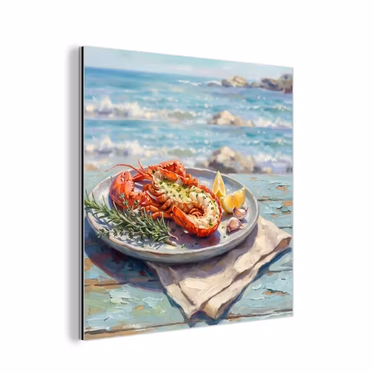 Aluminium schilderij - Eten - Zee - Kust - Modern - Blauw — 1