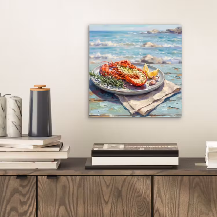 Aluminium schilderij - Eten - Zee - Kust - Modern - Blauw — 2