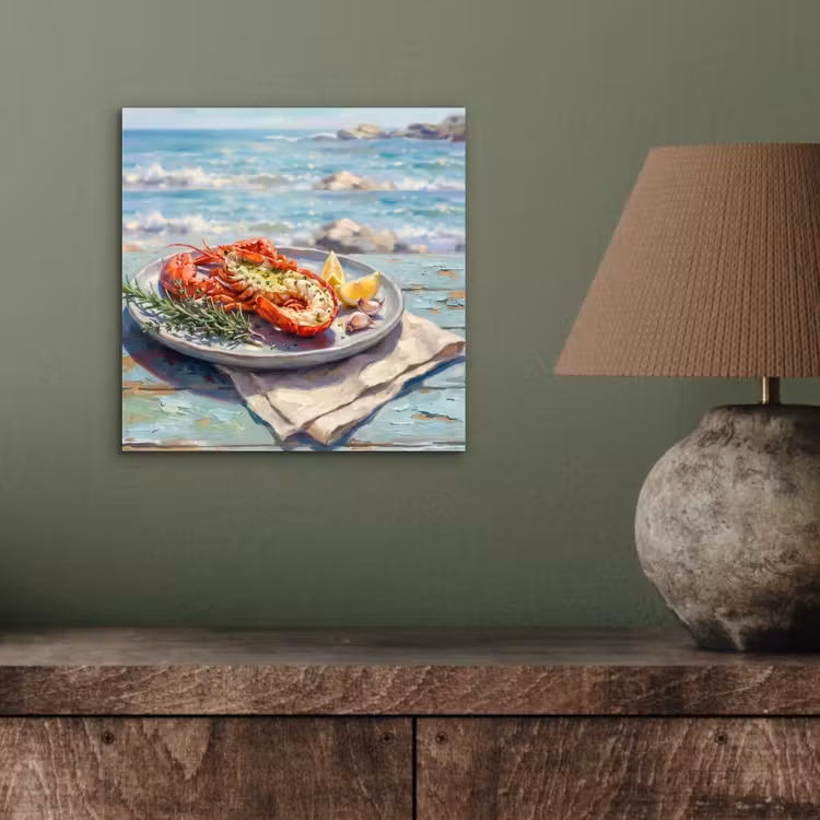 Aluminium schilderij - Eten - Zee - Kust - Modern - Blauw — 3