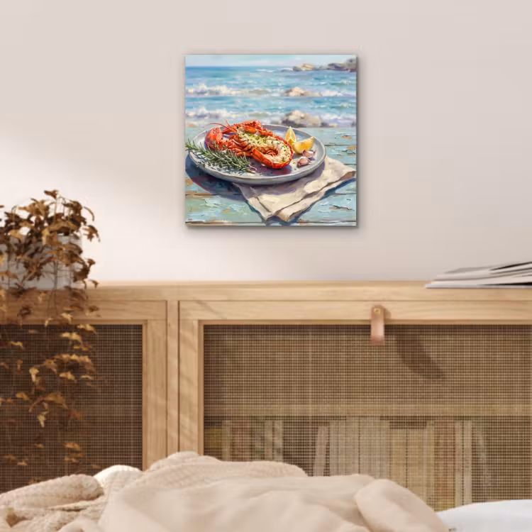 Aluminium schilderij - Eten - Zee - Kust - Modern - Blauw — 4