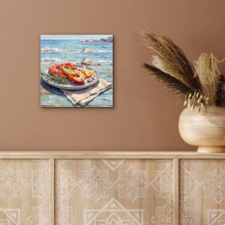 Aluminium schilderij - Eten - Zee - Kust - Modern - Blauw — 5