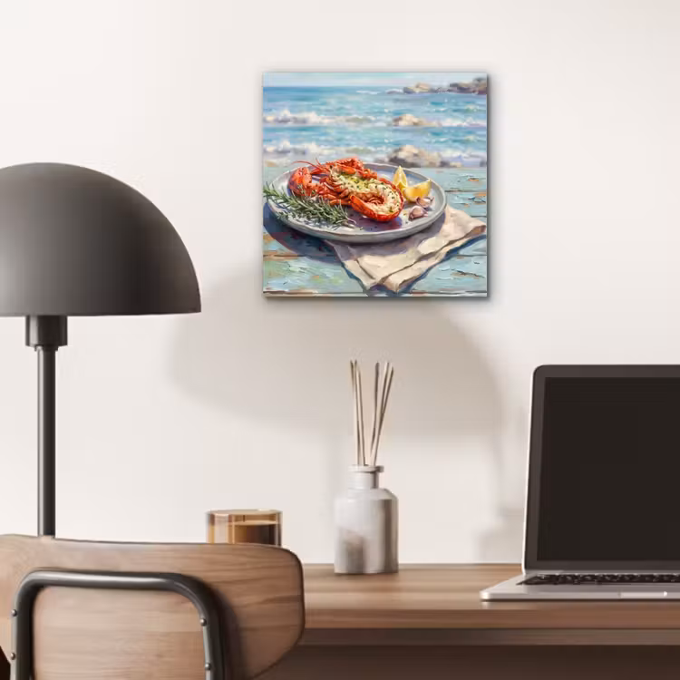 Aluminium schilderij - Eten - Zee - Kust - Modern - Blauw — 6