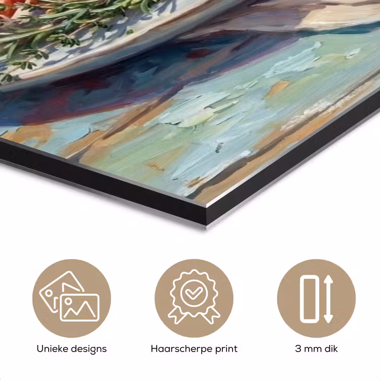 Aluminium schilderij - Eten - Zee - Kust - Modern - Blauw — 7
