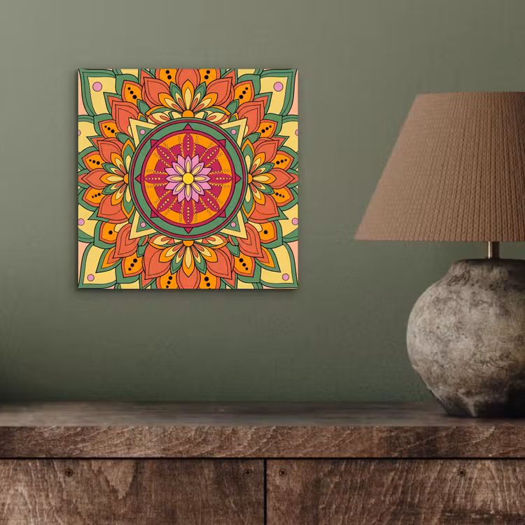 Aluminium schilderij - Mandala - Bloemen - Abstract - Kleurrijk — 3