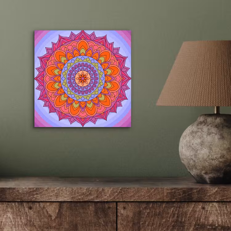 Aluminium schilderij - Mandala - Cirkel - Abstract - Kleurrijk - Patroon — 3