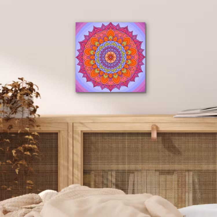 Aluminium schilderij - Mandala - Cirkel - Abstract - Kleurrijk - Patroon — 4