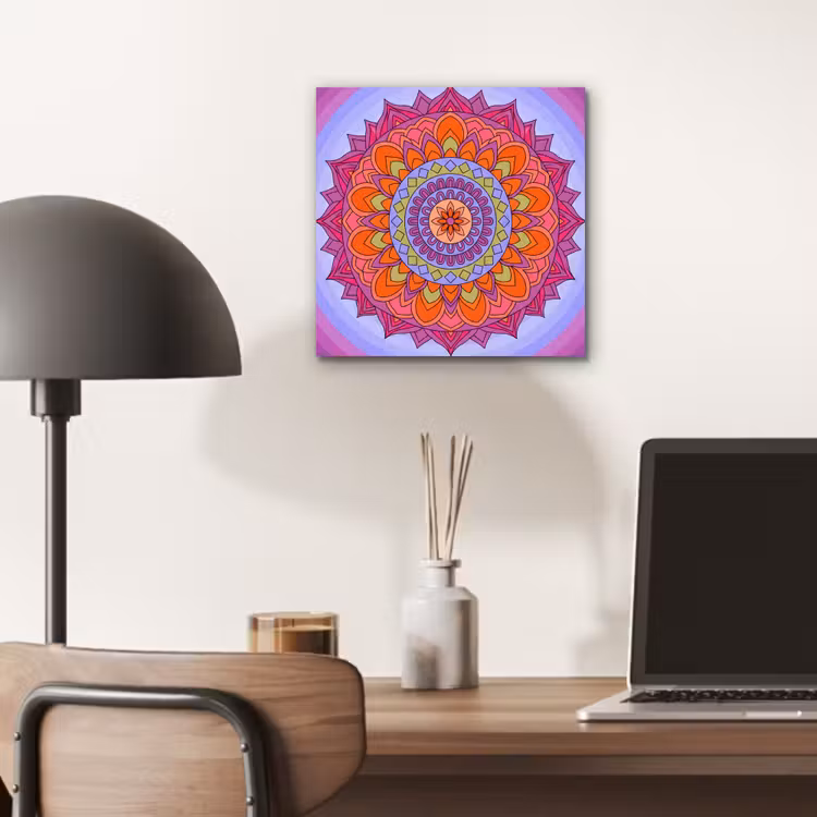 Aluminium schilderij - Mandala - Cirkel - Abstract - Kleurrijk - Patroon — 6