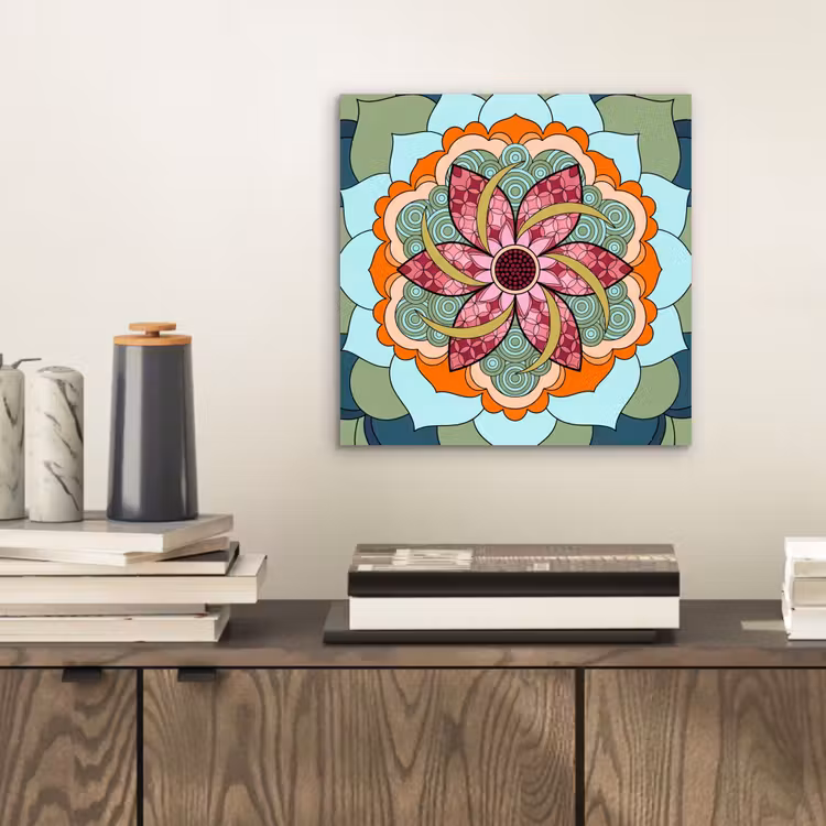 Aluminium schilderij - Mandala - Geometrisch - Kunst - Decoratief - Kleurrijk — 2