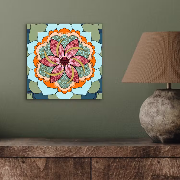 Aluminium schilderij - Mandala - Geometrisch - Kunst - Decoratief - Kleurrijk — 3