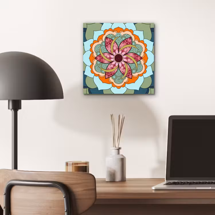 Aluminium schilderij - Mandala - Geometrisch - Kunst - Decoratief - Kleurrijk — 6