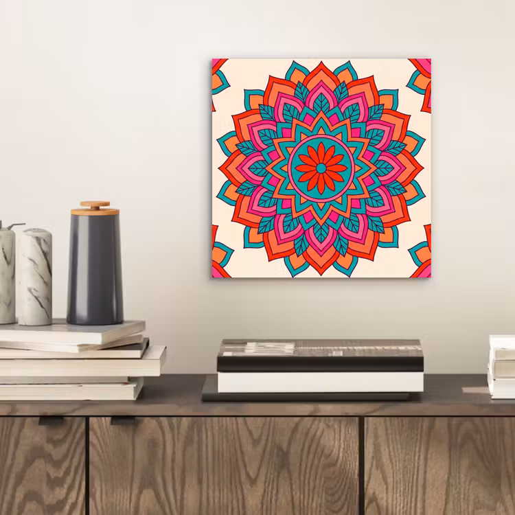 Aluminium schilderij - Mandala - Patroon - Abstract - Kleurrijk - Modern — 2