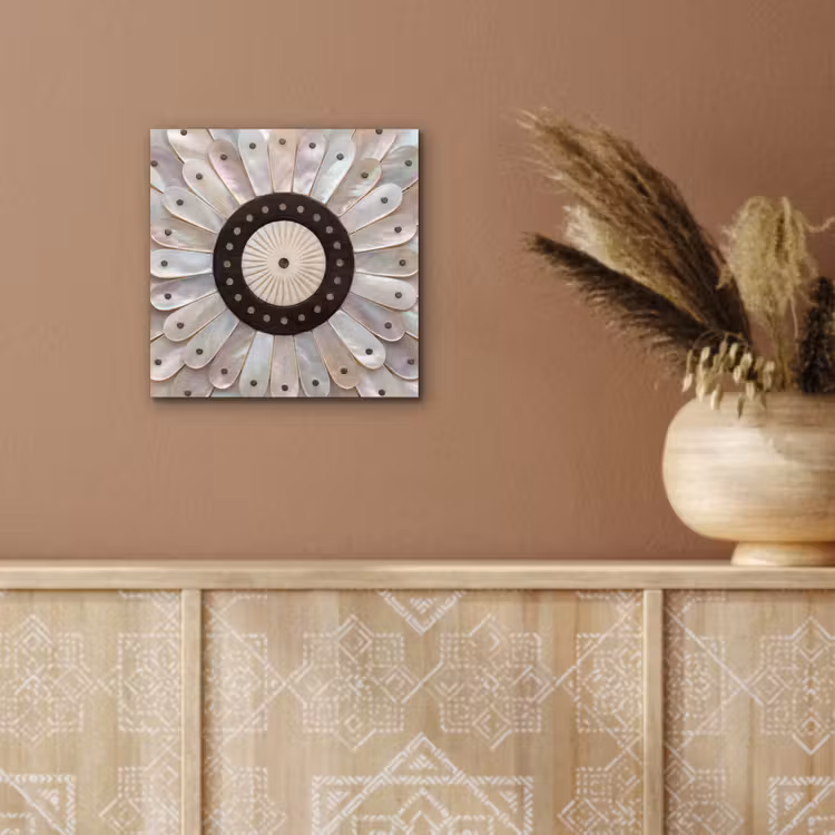 Aluminium schilderij - Parelmoer - Patroon - Decoratie - Ambacht - Wit — 5