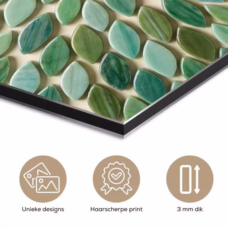 Aluminium schilderij - Patroon - Blad - Groen - Abstract — 7