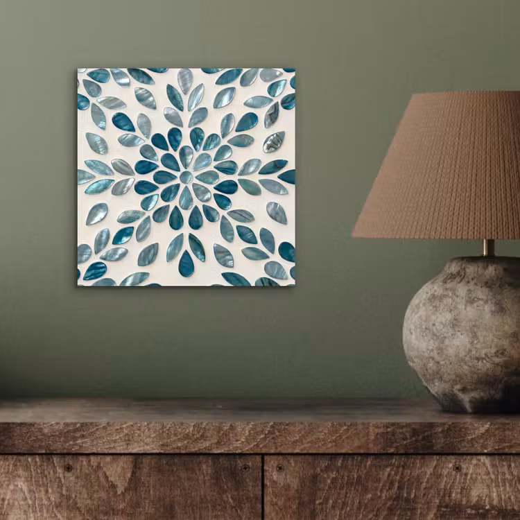 Aluminium schilderij - Patroon - Bladeren - Abstract - Modern - Turquoise — 3