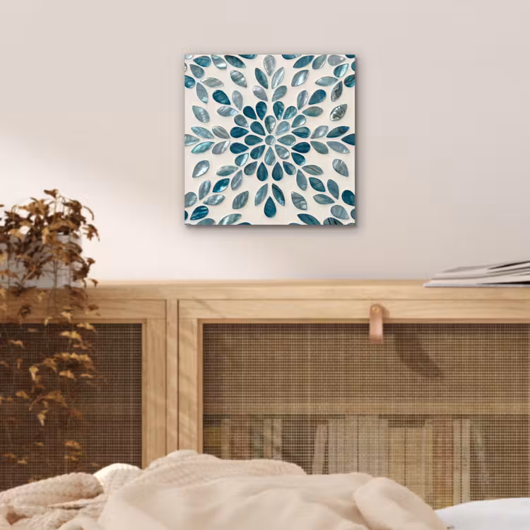 Aluminium schilderij - Patroon - Bladeren - Abstract - Modern - Turquoise — 4